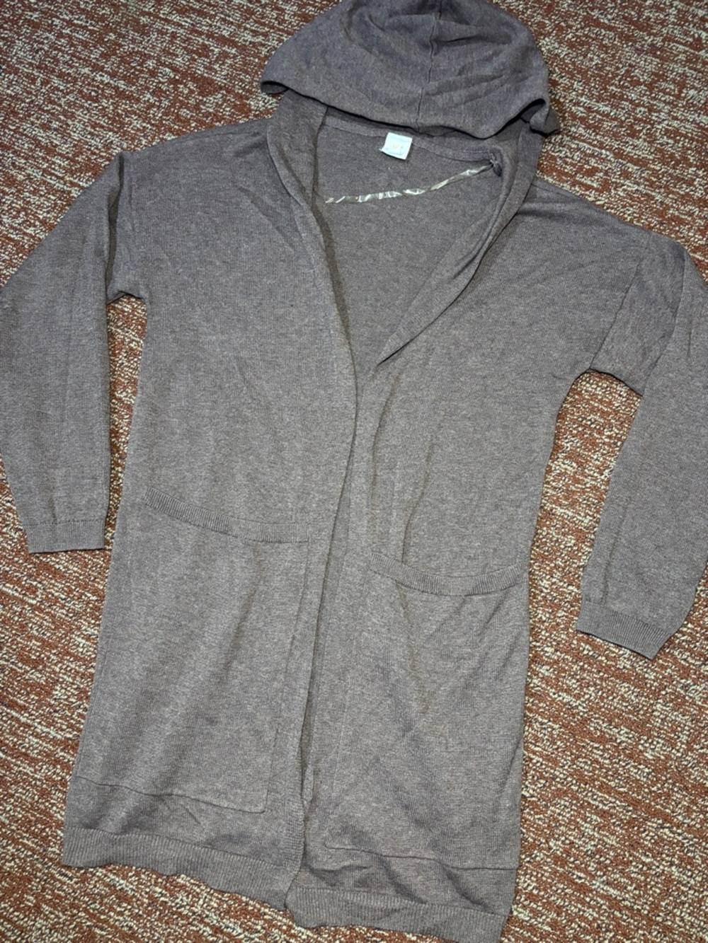 Lolë chocolate brown oversize casual open front loose long sleeve cozy cardigan